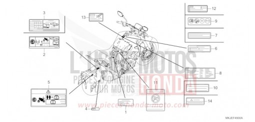 ETIQUETTE DE PRECAUTIONS CB1000RAM de 2021